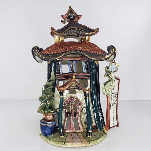 Blue Sky Clayworks, Heather Goldminc Other - Blue Sky Clayworks Happy Dragon Restaurant T Lite Holder Heather Goldminc 2002
